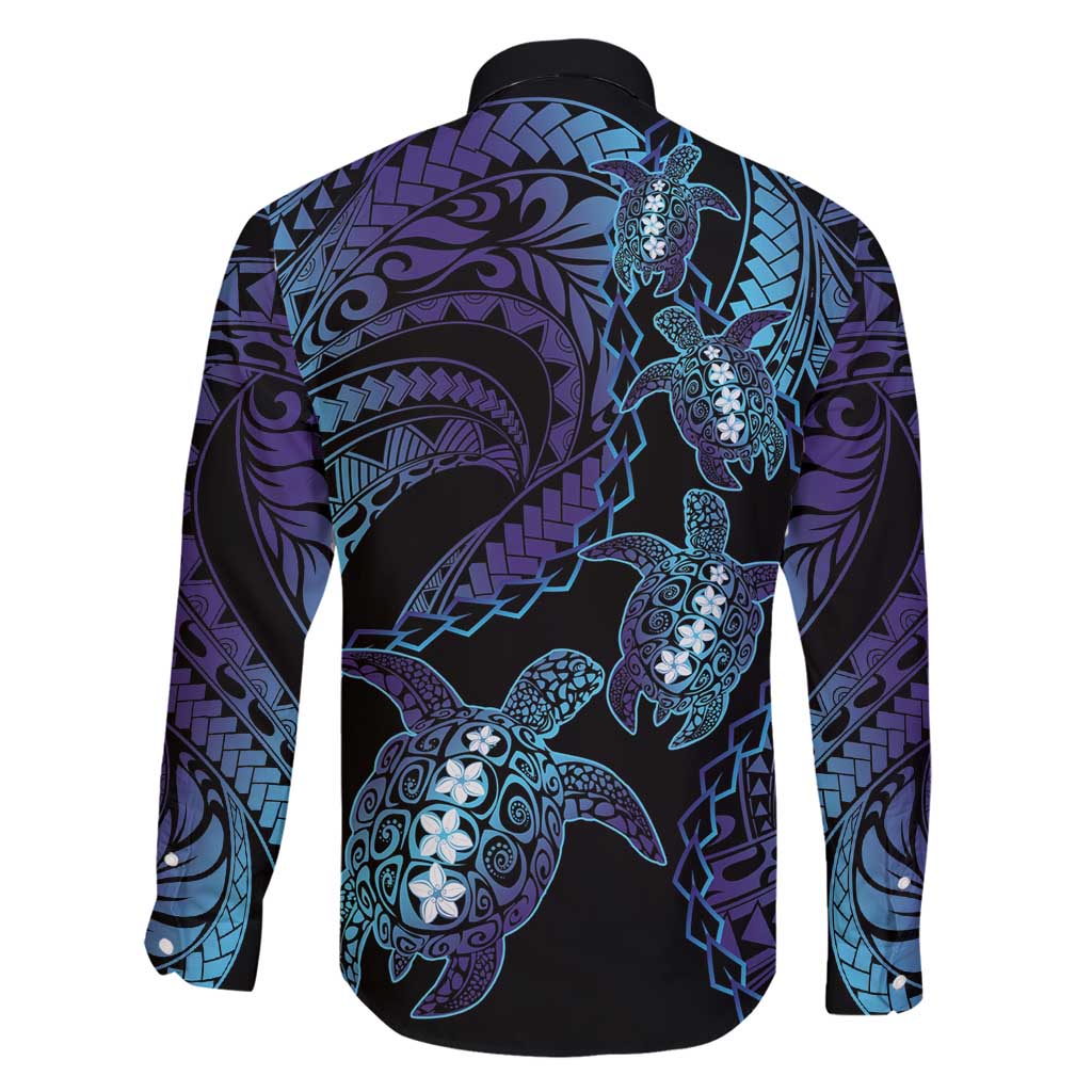 Polynesia Sea Turtle Day Family Matching Tank Maxi Dress and Hawaiian Shirt Tribal Honu Plumeria Polynesian Pattern