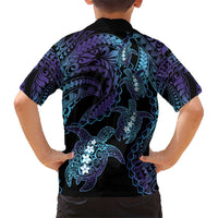 Polynesia Sea Turtle Day Kid Hawaiian Shirt Tribal Honu Plumeria Polynesian Pattern LT14 - Polynesian Pride