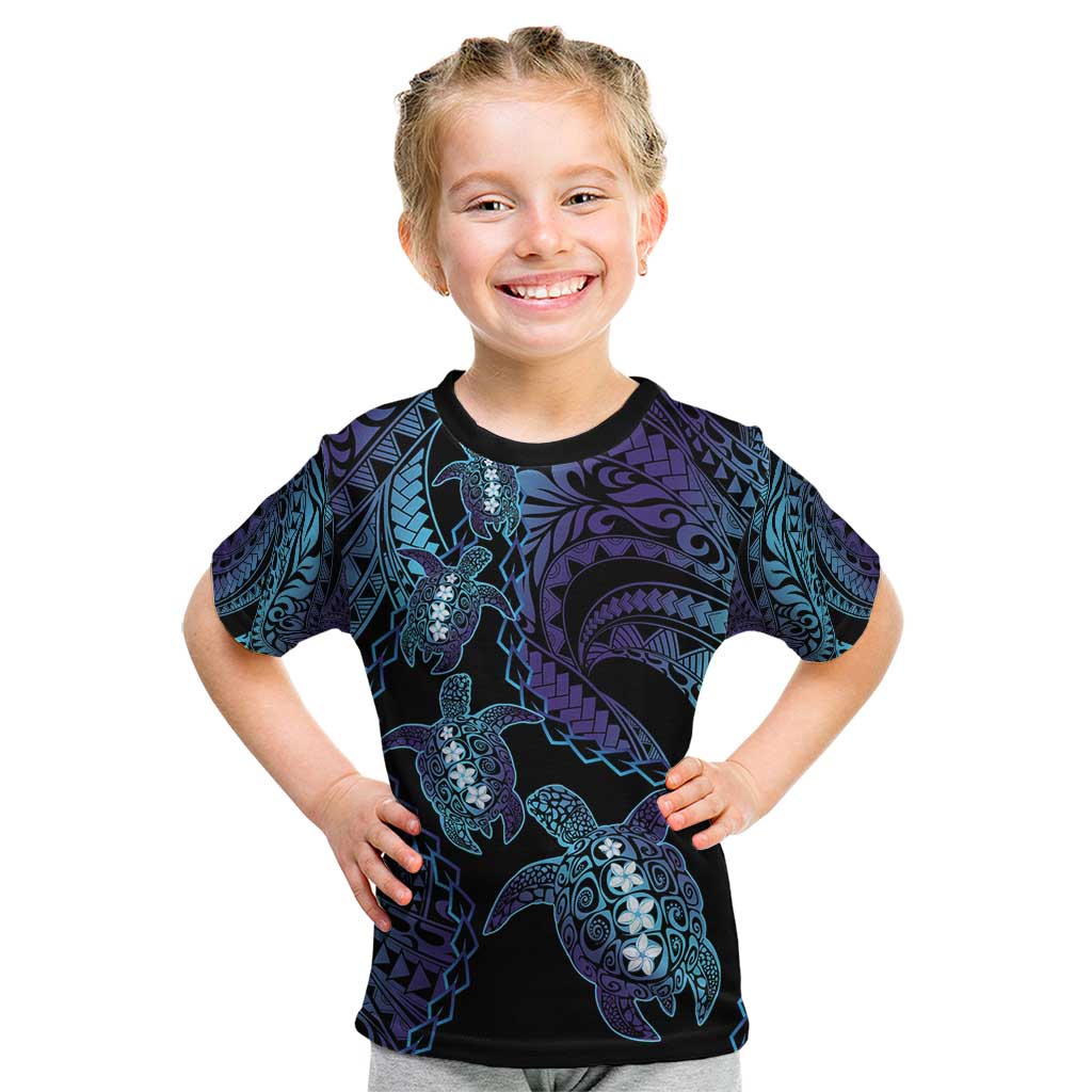 Polynesia Sea Turtle Day Kid T Shirt Tribal Honu Plumeria Polynesian Pattern