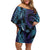 Polynesia Sea Turtle Day Off Shoulder Short Dress Tribal Honu Plumeria Polynesian Pattern