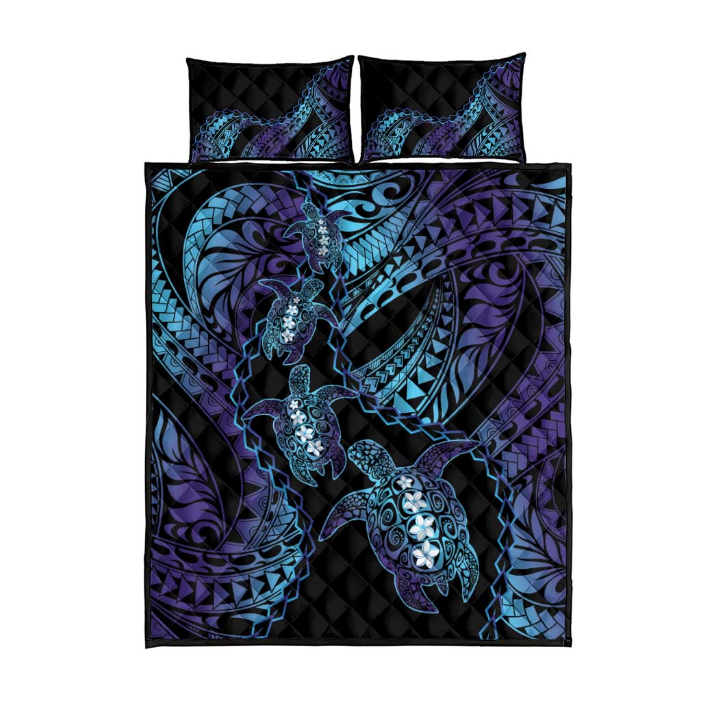 Polynesia Sea Turtle Day Quilt Bed Set Tribal Honu Plumeria Polynesian Pattern LT14 - Polynesian Pride