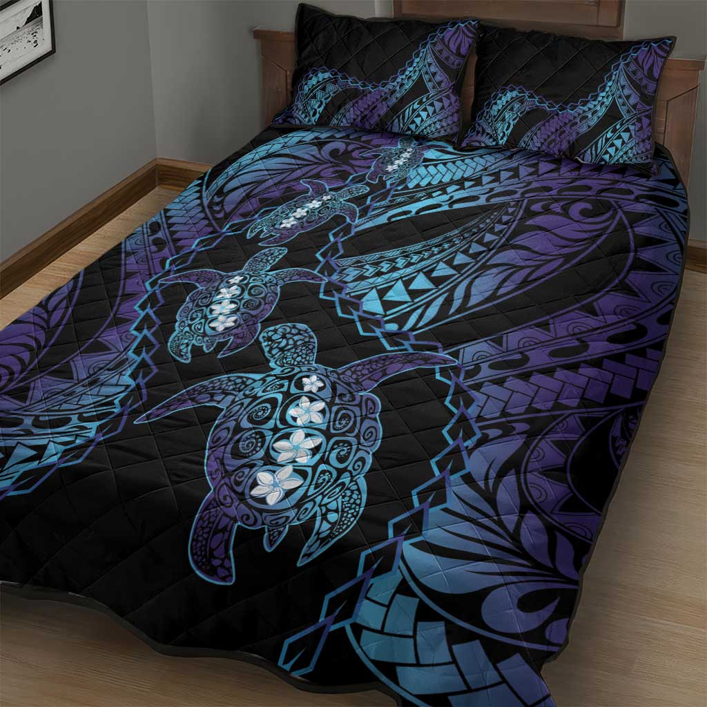 Polynesia Sea Turtle Day Quilt Bed Set Tribal Honu Plumeria Polynesian Pattern LT14 - Polynesian Pride