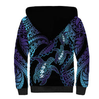 Polynesia Sea Turtle Day Sherpa Hoodie Tribal Honu Plumeria Polynesian Pattern LT14 - Polynesian Pride