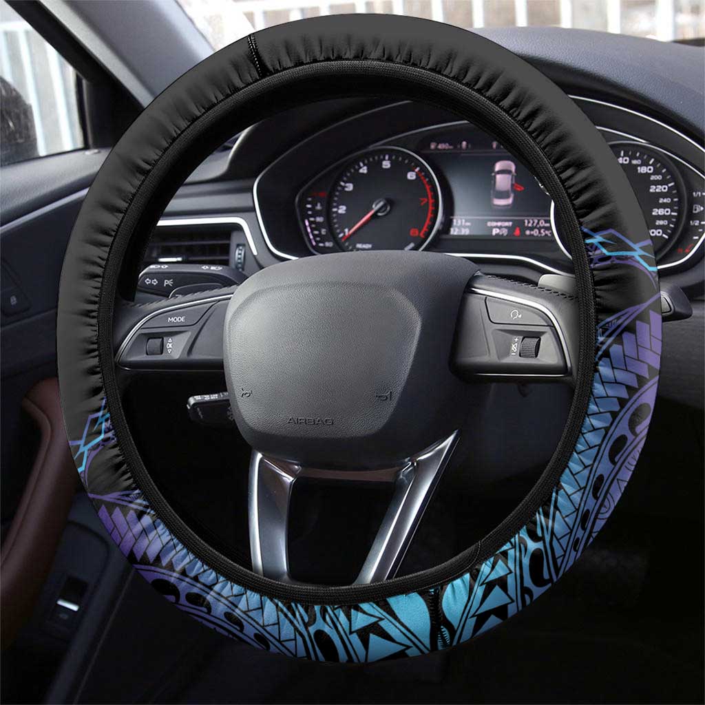 Polynesia Sea Turtle Day Steering Wheel Cover Tribal Honu Plumeria Polynesian Pattern LT14 - Polynesian Pride