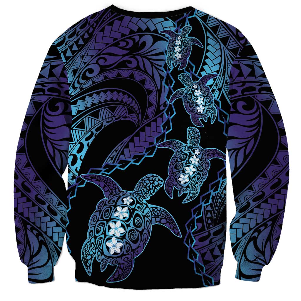 Polynesia Sea Turtle Day Sweatshirt Tribal Honu Plumeria Polynesian Pattern LT14 - Polynesian Pride