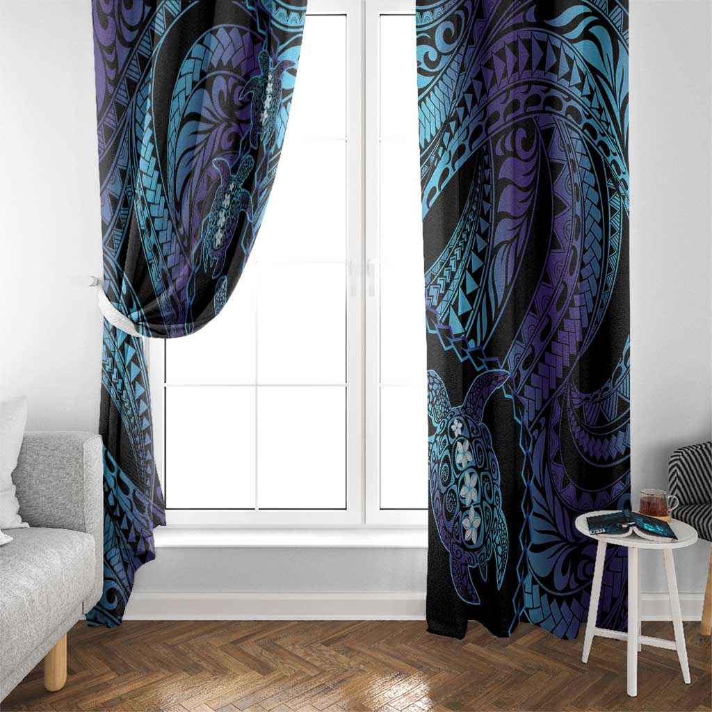 Polynesia Sea Turtle Day Window Curtain Tribal Honu Plumeria Polynesian Pattern LT14 - Polynesian Pride