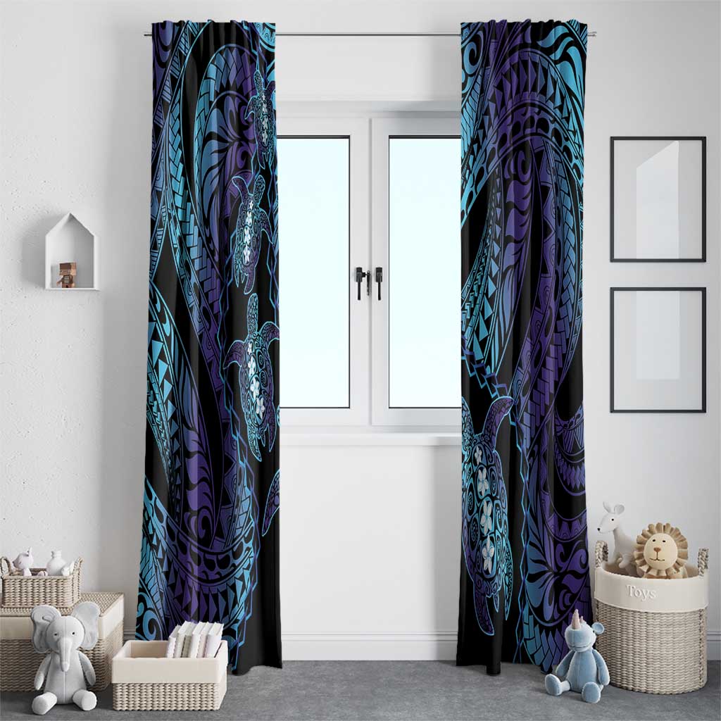 Polynesia Sea Turtle Day Window Curtain Tribal Honu Plumeria Polynesian Pattern LT14 - Polynesian Pride