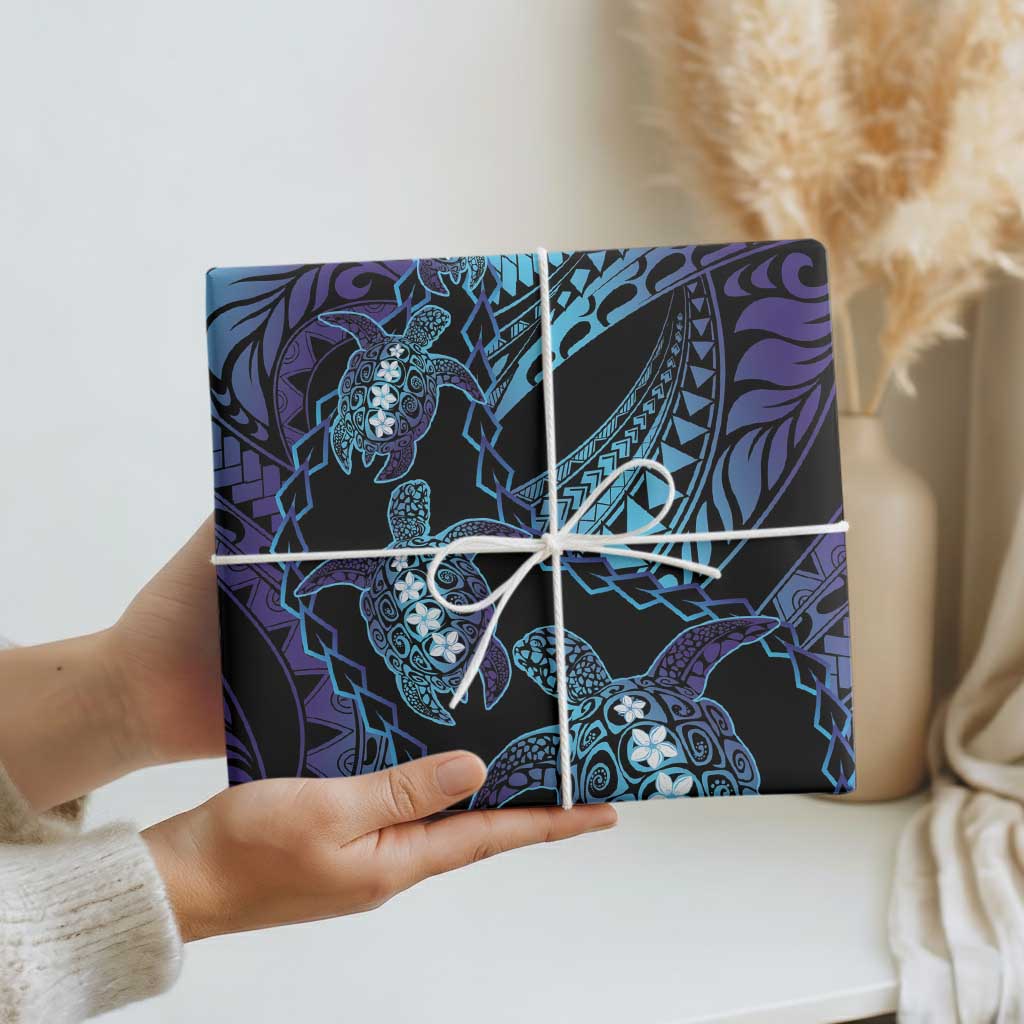 Polynesia Sea Turtle Day Wrapping Paper Tribal Honu Plumeria Polynesian Pattern LT14 - Polynesian Pride