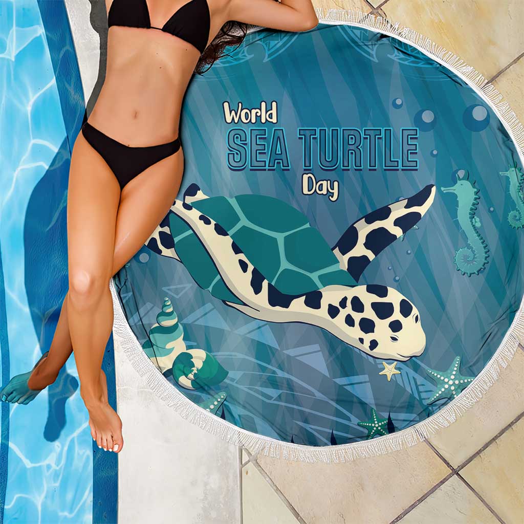 World Sea Turtle Day Polynesia Beach Blanket Go With The Flow LT14 - Polynesian Pride