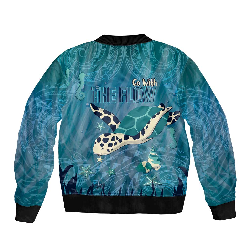 World Sea Turtle Day Polynesia Bomber Jacket Go With The Flow