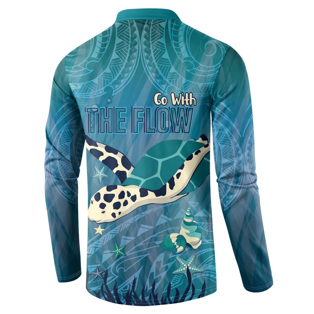 World Sea Turtle Day Polynesia Button Sweatshirt Go With The Flow LT14 - Polynesian Pride