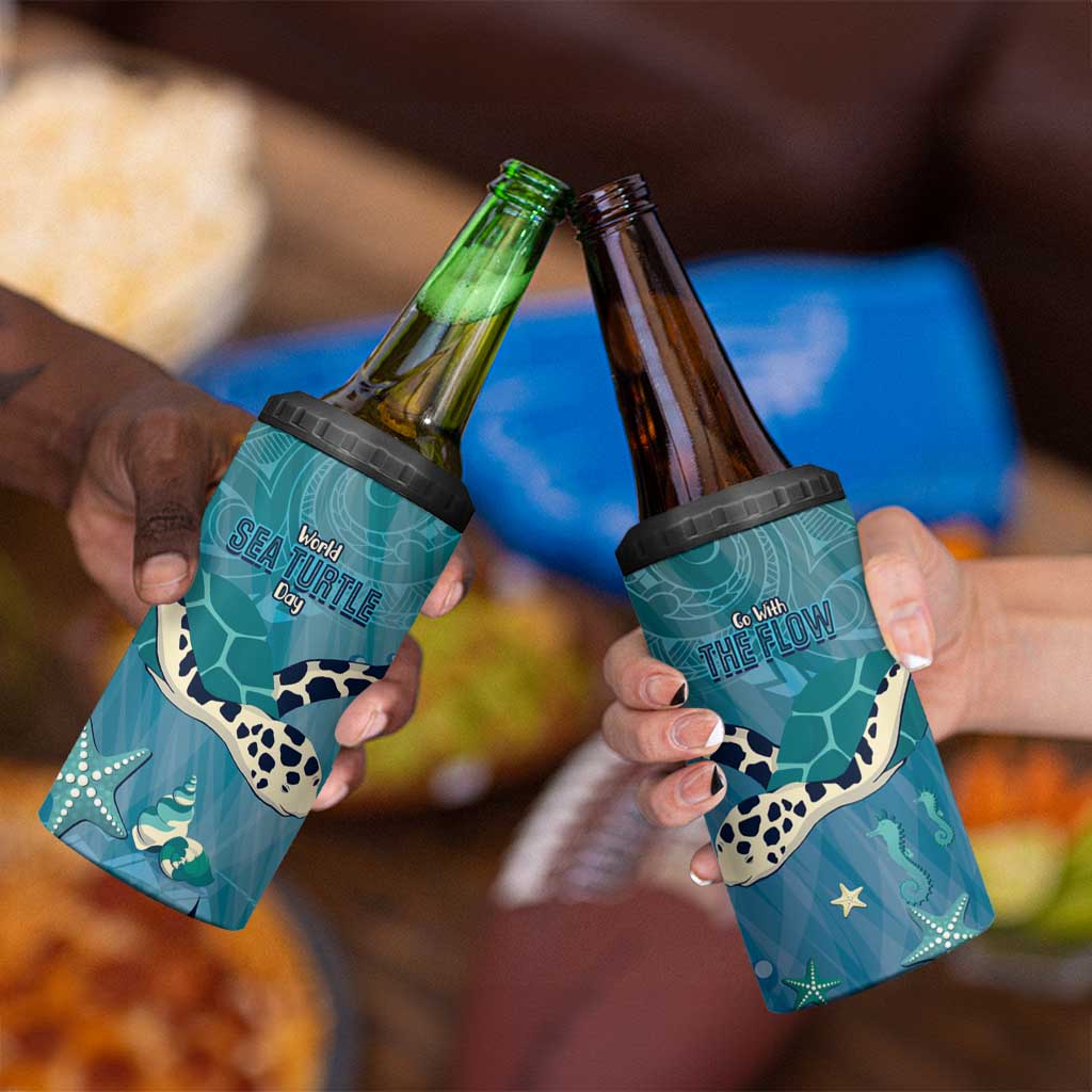 World Sea Turtle Day Polynesia 4 in 1 Can Cooler Tumbler Go With The Flow LT14 - Polynesian Pride
