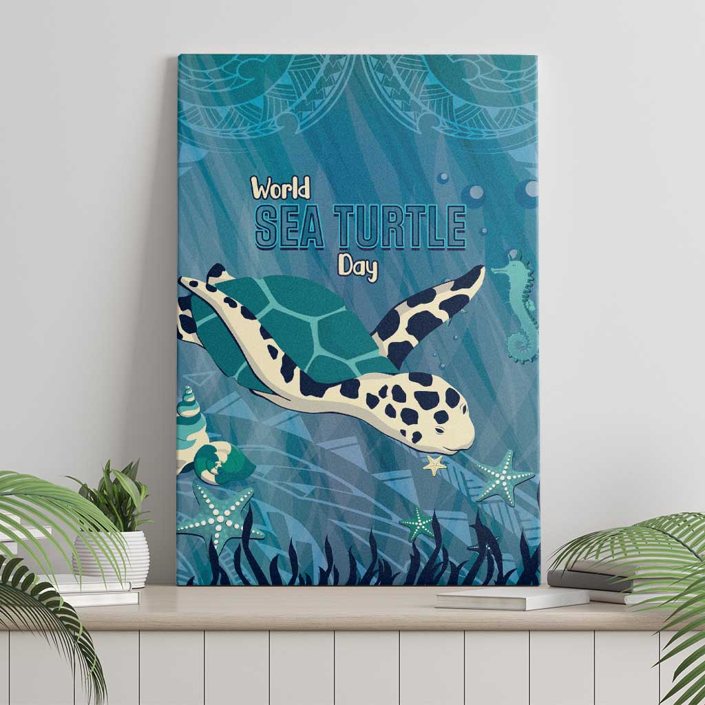 World Sea Turtle Day Polynesia Canvas Wall Art Go With The Flow LT14 - Polynesian Pride