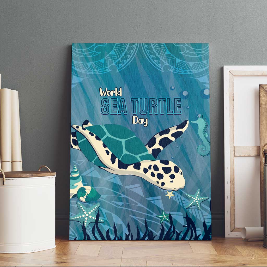 World Sea Turtle Day Polynesia Canvas Wall Art Go With The Flow LT14 - Polynesian Pride