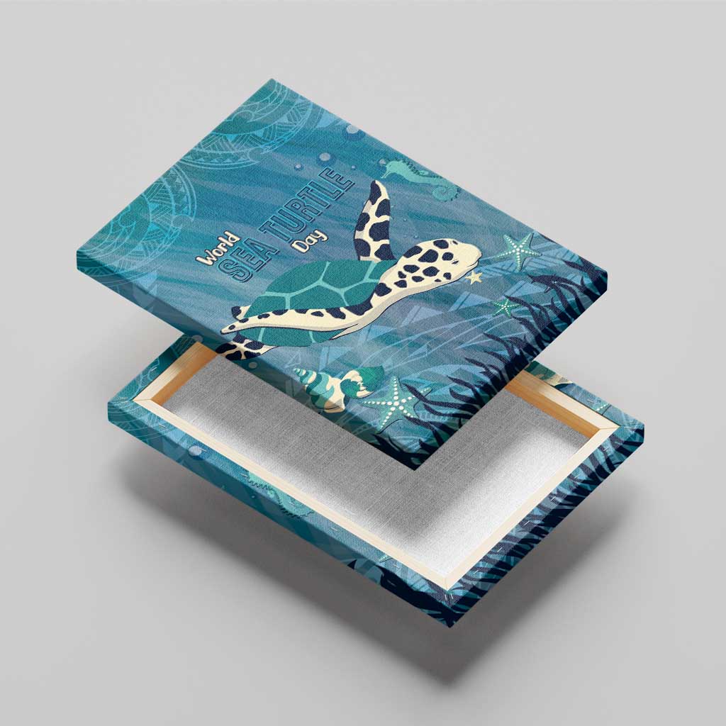 World Sea Turtle Day Polynesia Canvas Wall Art Go With The Flow LT14 - Polynesian Pride