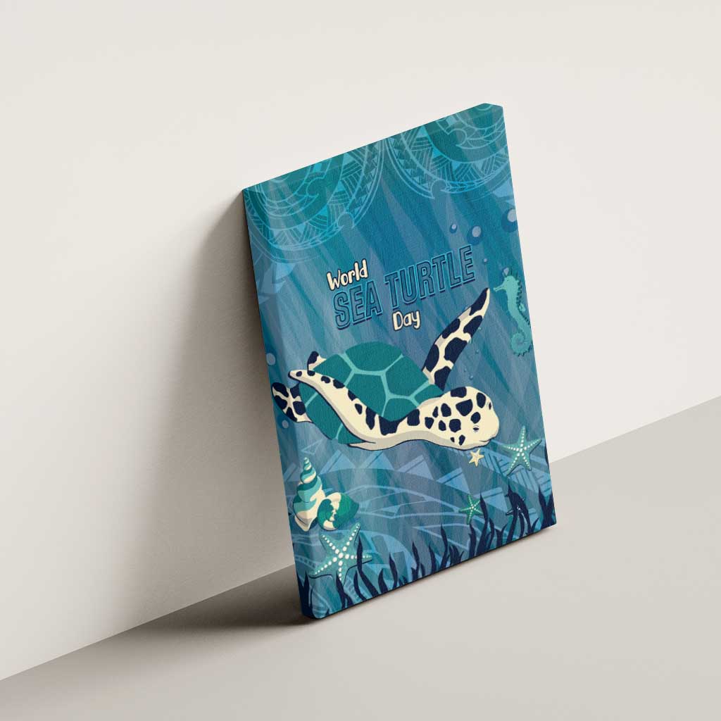 World Sea Turtle Day Polynesia Canvas Wall Art Go With The Flow LT14 - Polynesian Pride