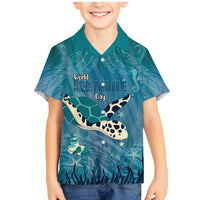 World Sea Turtle Day Polynesia Family Matching Mermaid Dress and Hawaiian Shirt Go With The Flow