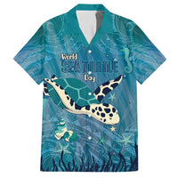 World Sea Turtle Day Polynesia Hawaiian Shirt Go With The Flow LT14 Cyan - Polynesian Pride