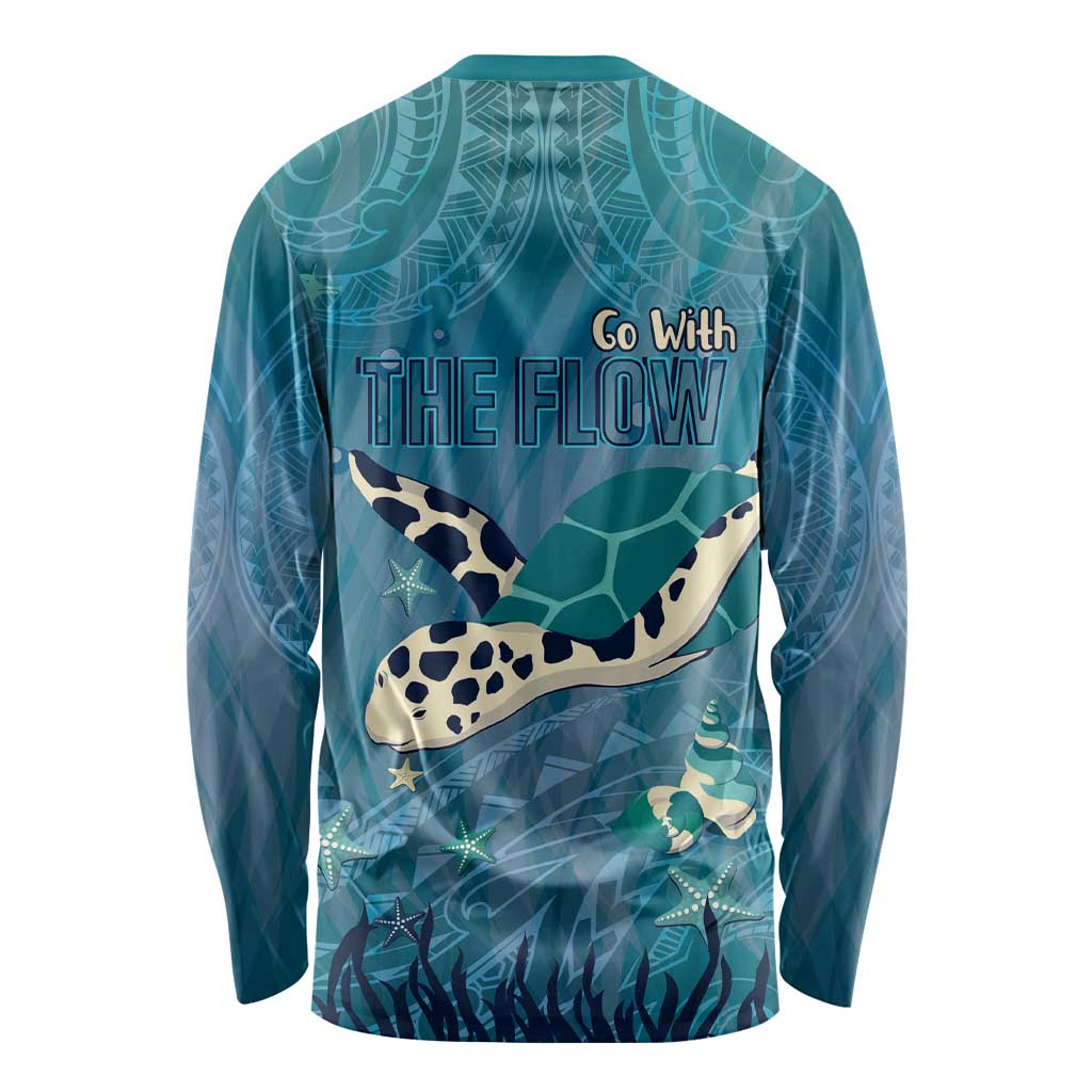 World Sea Turtle Day Polynesia Long Sleeve Shirt Go With The Flow LT14 - Polynesian Pride