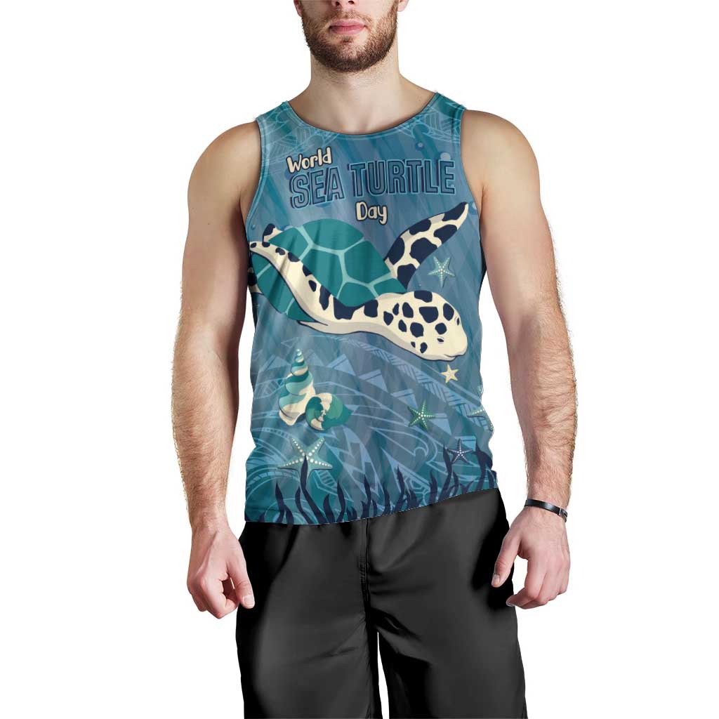World Sea Turtle Day Polynesia Men Tank Top Go With The Flow LT14 - Polynesian Pride