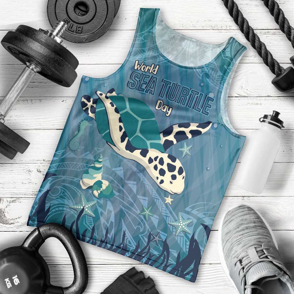World Sea Turtle Day Polynesia Men Tank Top Go With The Flow LT14 - Polynesian Pride