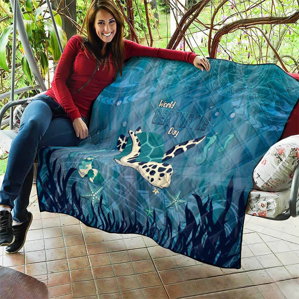 World Sea Turtle Day Polynesia Quilt Go With The Flow