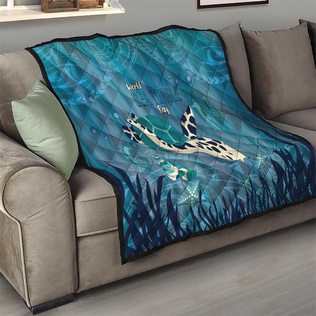 World Sea Turtle Day Polynesia Quilt Go With The Flow