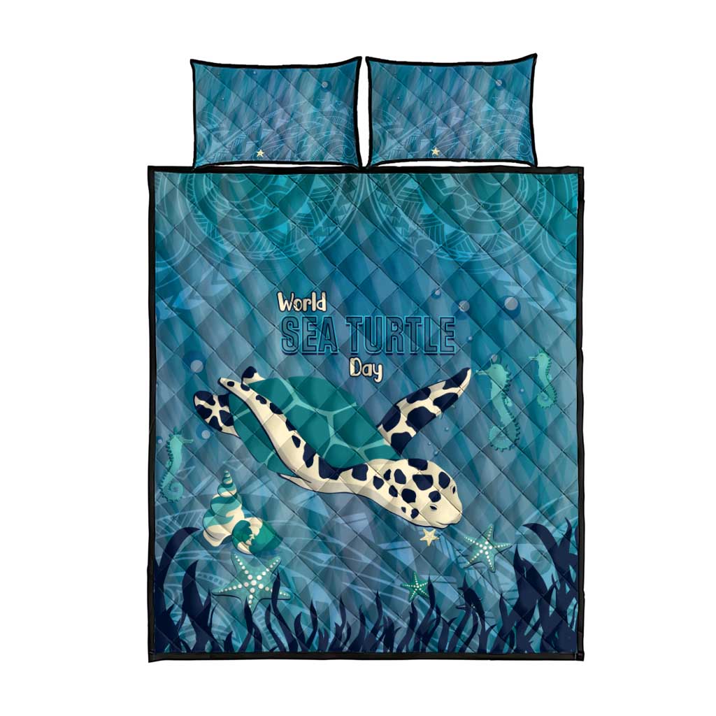 World Sea Turtle Day Polynesia Quilt Bed Set Go With The Flow LT14 - Polynesian Pride