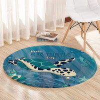 World Sea Turtle Day Polynesia Round Carpet Go With The Flow