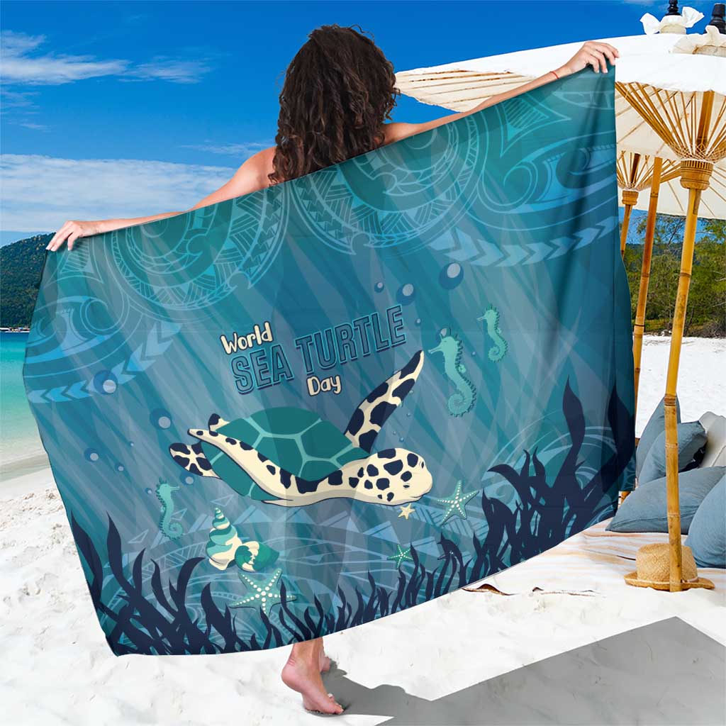 World Sea Turtle Day Polynesia Sarong Go With The Flow
