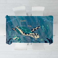 World Sea Turtle Day Polynesia Tablecloth Go With The Flow LT14 Cyan - Polynesian Pride