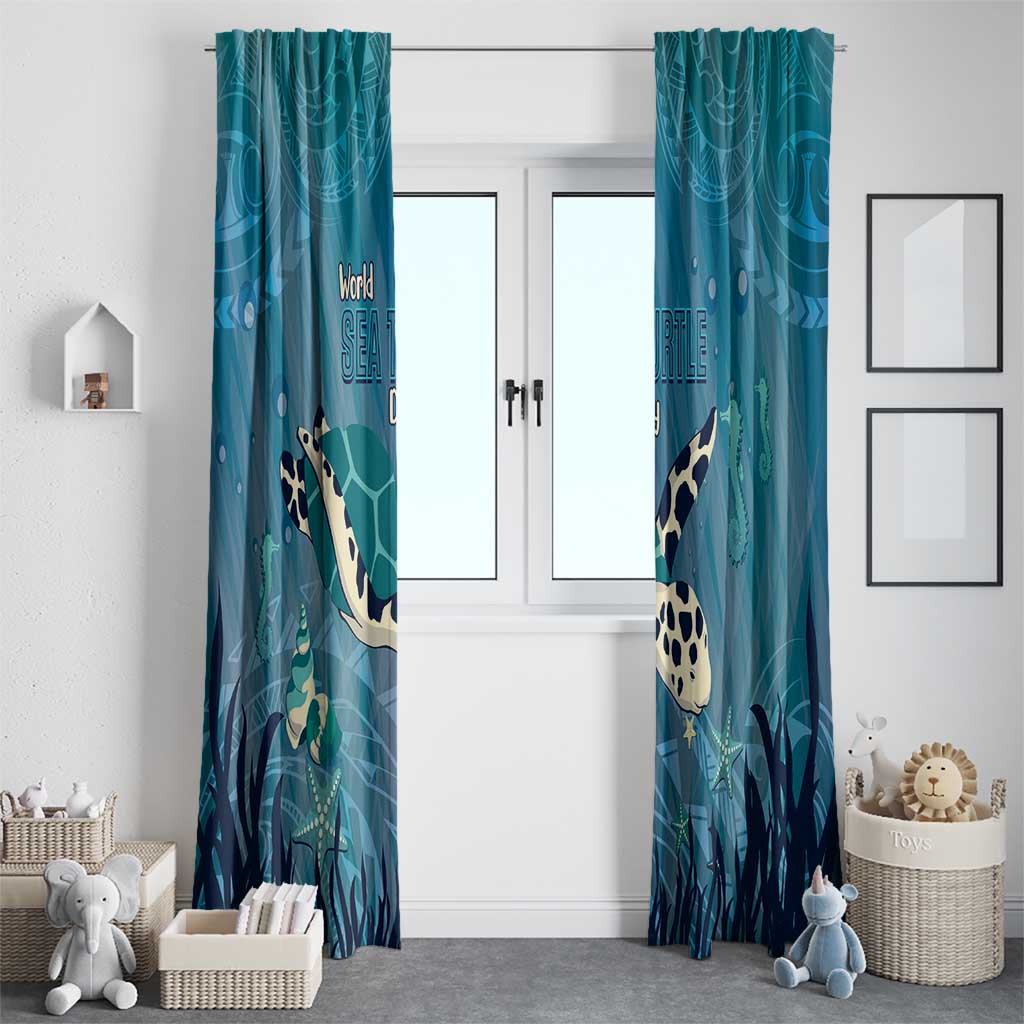 World Sea Turtle Day Polynesia Window Curtain Go With The Flow LT14 - Polynesian Pride