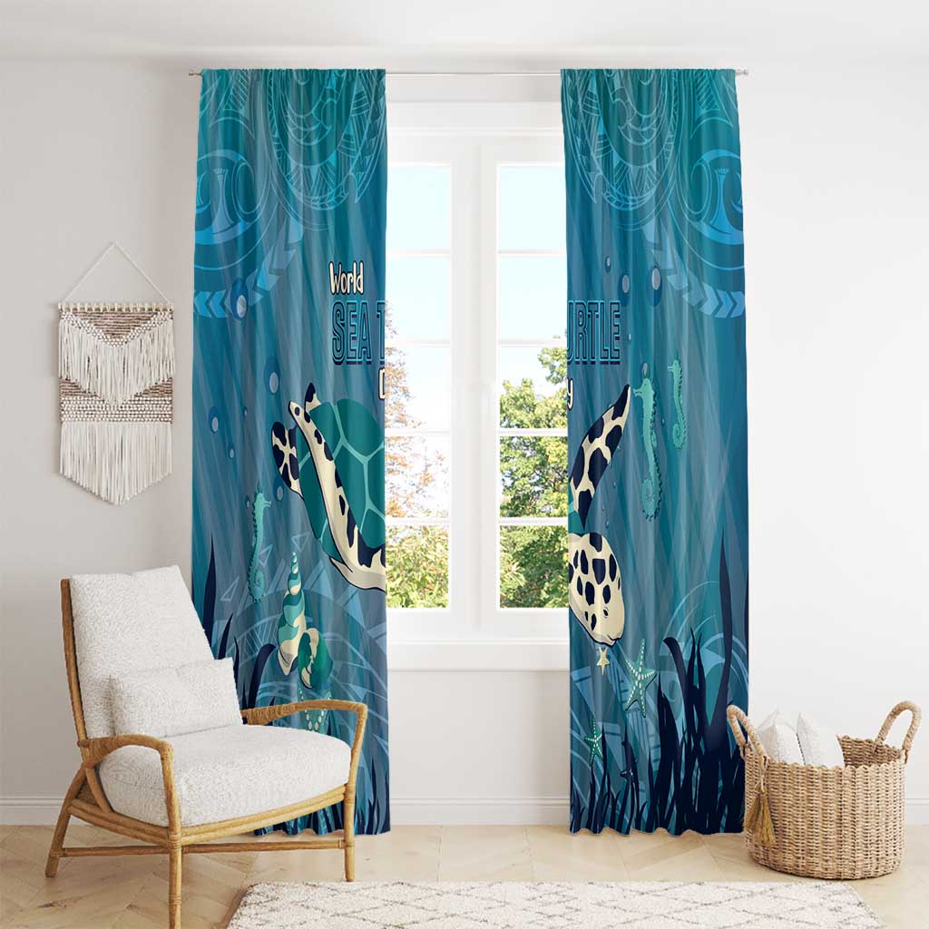 World Sea Turtle Day Polynesia Window Curtain Go With The Flow LT14 - Polynesian Pride
