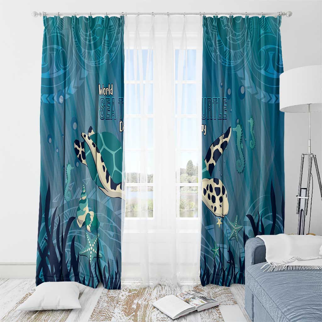 World Sea Turtle Day Polynesia Window Curtain Go With The Flow LT14 - Polynesian Pride