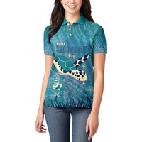 World Sea Turtle Day Polynesia Women Polo Shirt Go With The Flow