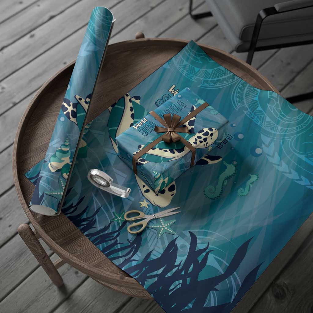 World Sea Turtle Day Polynesia Wrapping Paper Go With The Flow LT14 - Polynesian Pride