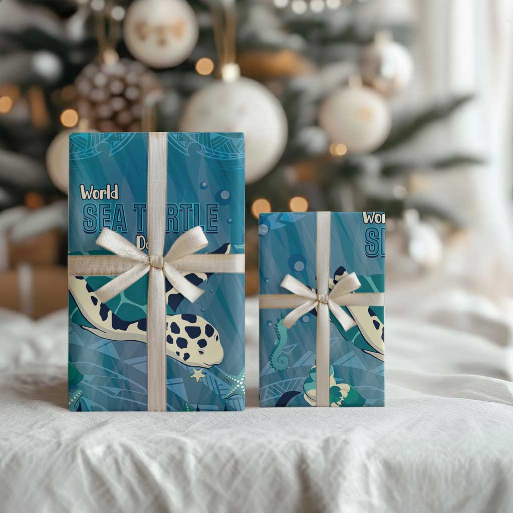 World Sea Turtle Day Polynesia Wrapping Paper Go With The Flow LT14 - Polynesian Pride