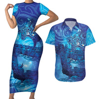 Kuri New Zealand Matariki Couples Matching Short Sleeve Bodycon Dress and Hawaiian Shirt Aotearoa Dog Waka Maori New Year Galaxy Vibes