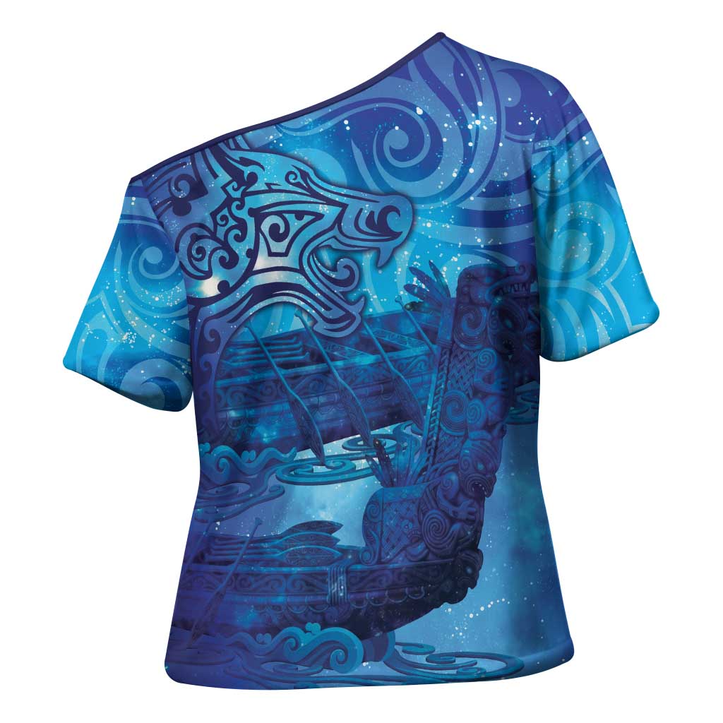Kuri New Zealand Matariki Cross Shoulder Shirt Aotearoa Dog Waka Maori New Year Galaxy Vibes