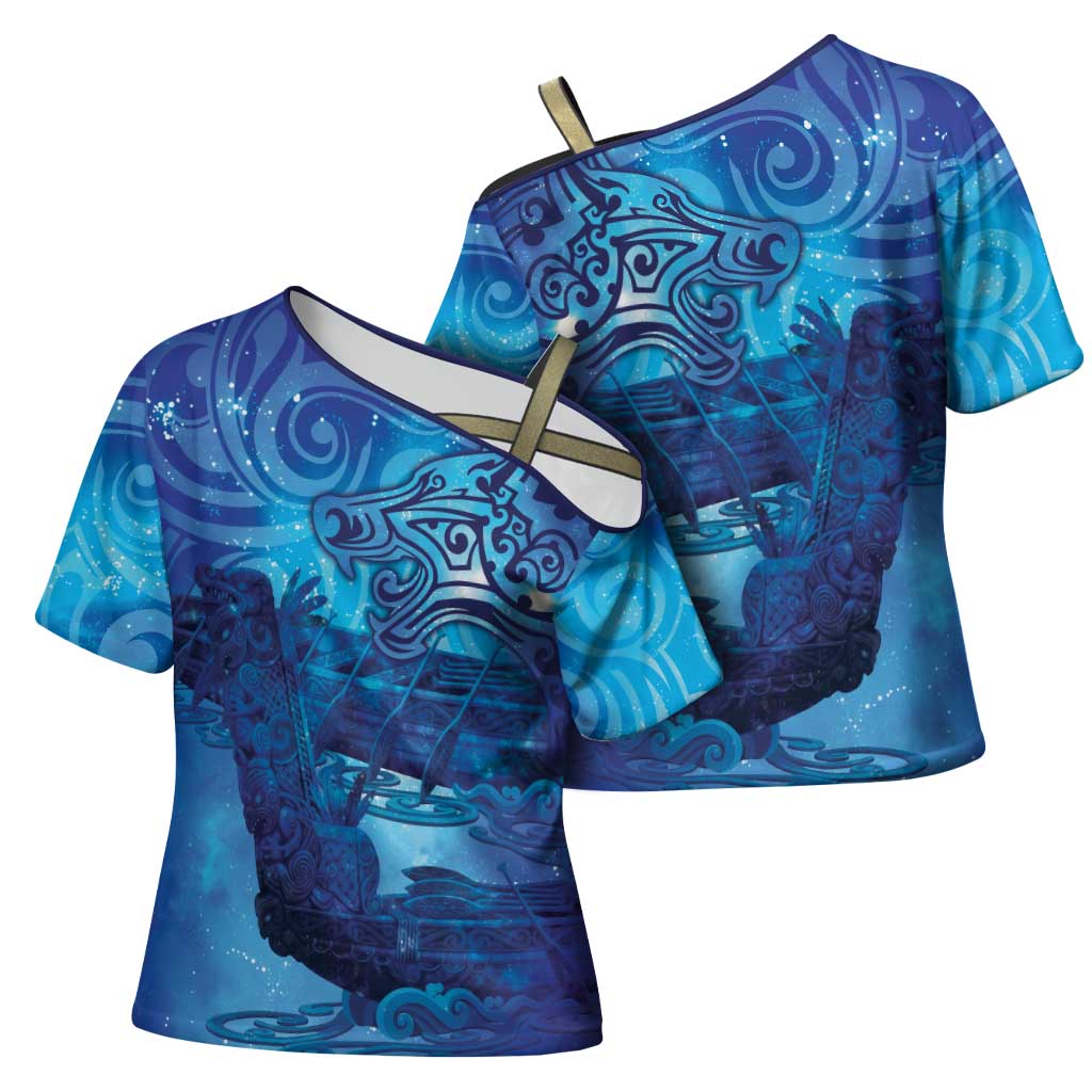 Kuri New Zealand Matariki Cross Shoulder Shirt Aotearoa Dog Waka Maori New Year Galaxy Vibes