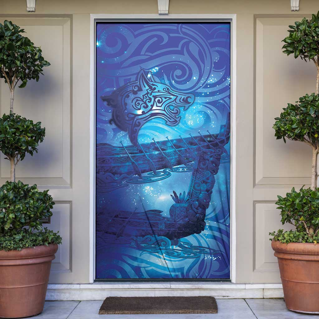 Kuri New Zealand Matariki Door Cover Aotearoa Dog Waka Maori New Year Galaxy Vibes