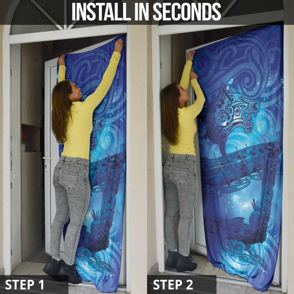 Kuri New Zealand Matariki Door Cover Aotearoa Dog Waka Maori New Year Galaxy Vibes