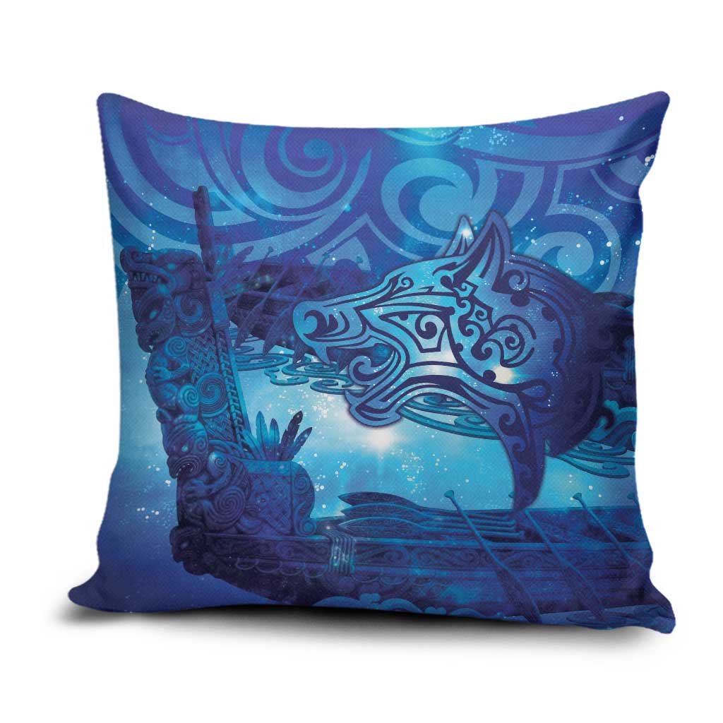 Kuri New Zealand Matariki Pillow Cover Aotearoa Dog Waka Maori New Year Galaxy Vibes LT14 Blue - Polynesian Pride