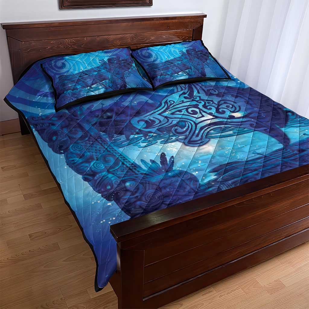 Kuri New Zealand Matariki Quilt Bed Set Aotearoa Dog Waka Maori New Year Galaxy Vibes