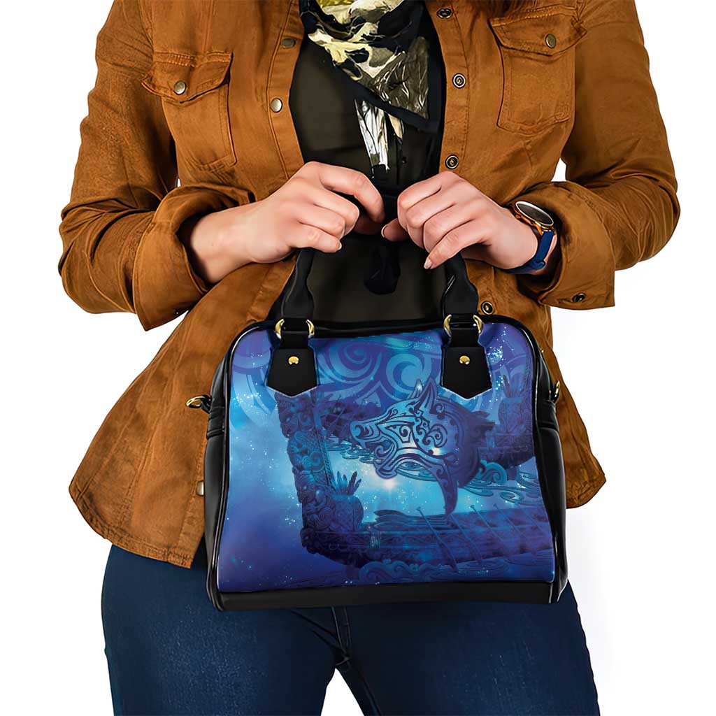 Kuri New Zealand Matariki Shoulder Handbag Aotearoa Dog Waka Maori New Year Galaxy Vibes