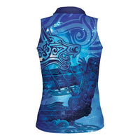 Kuri New Zealand Matariki Women Sleeveless Polo Shirt Aotearoa Dog Waka Maori New Year Galaxy Vibes