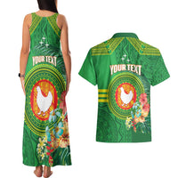 Personalized Manu'a Cession Day Couples Matching Tank Maxi Dress and Hawaiian Shirt Tropical Flowers With Polynesian Pattern LT14 - Polynesian Pride