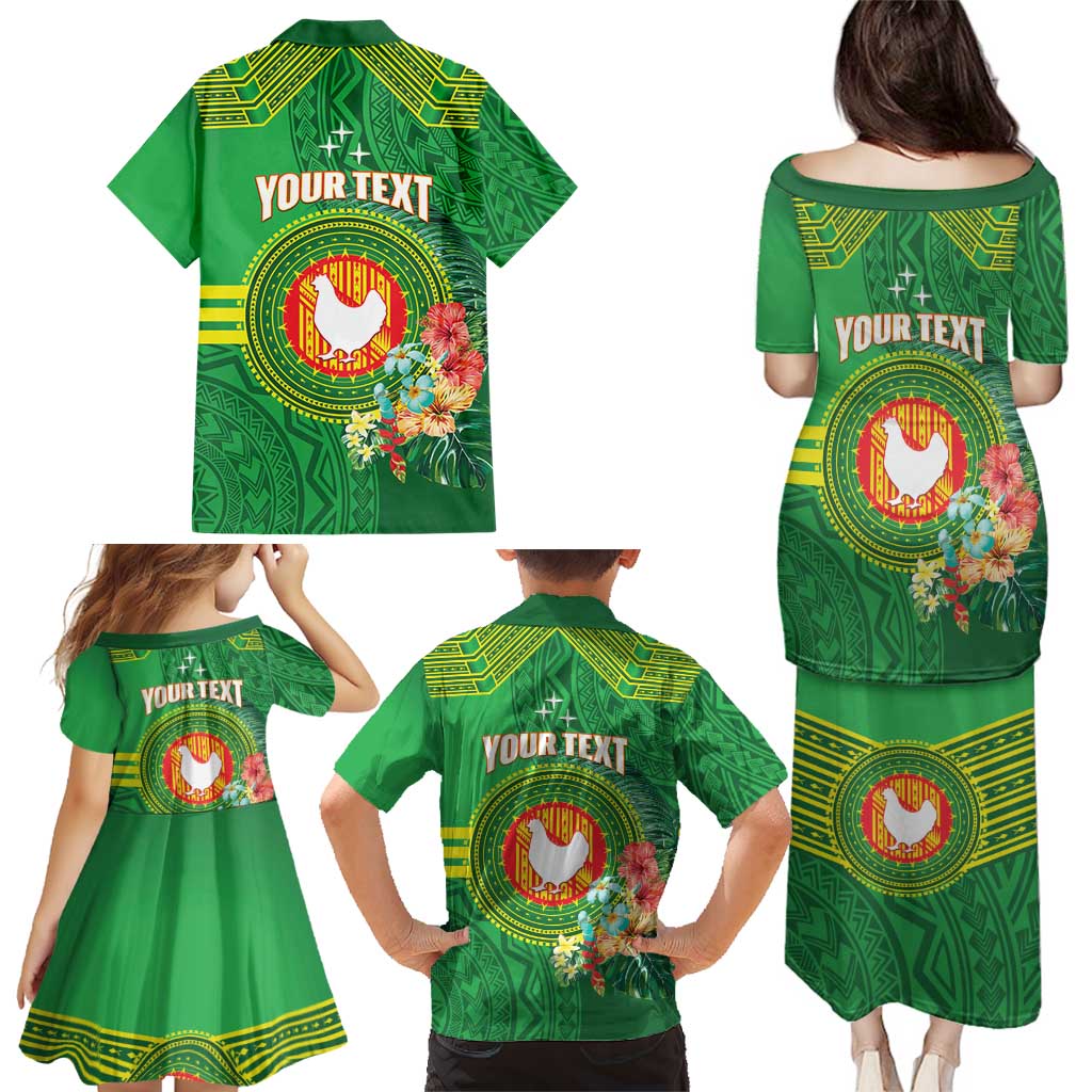 Personalized Manu'a Cession Day Family Matching Puletasi and Hawaiian Shirt Tropical Flowers With Polynesian Pattern LT14 - Polynesian Pride