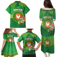Personalized Manu'a Cession Day Family Matching Puletasi and Hawaiian Shirt Tropical Flowers With Polynesian Pattern LT14 - Polynesian Pride