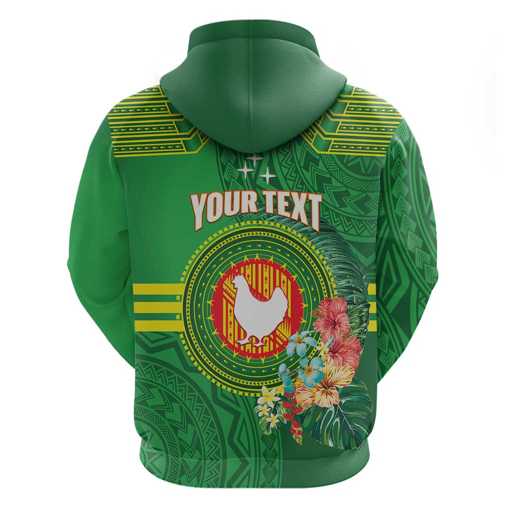 Personalized Manu'a Cession Day Hoodie Tropical Flowers With Polynesian Pattern
